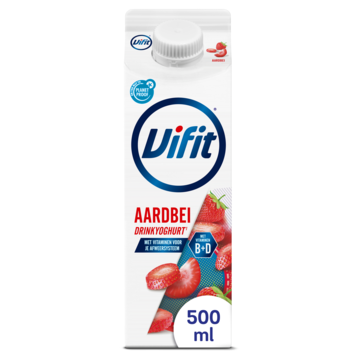 Vifit drinkyoghurt aardbei 500ml