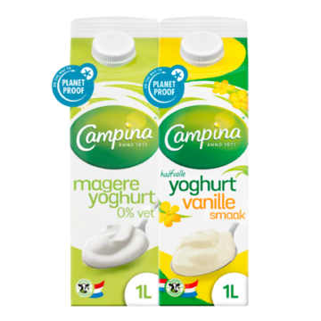 Campina Magere Yoghurt & Halfvolle Vanille Yoghurt