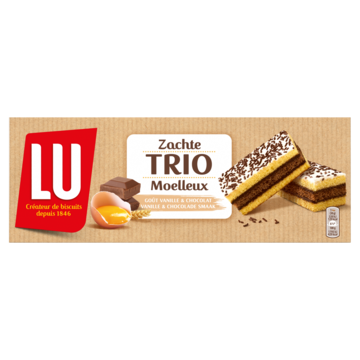LU Moelleux Trio Smaak Vanille & Chocolade 6 Stuks 180g