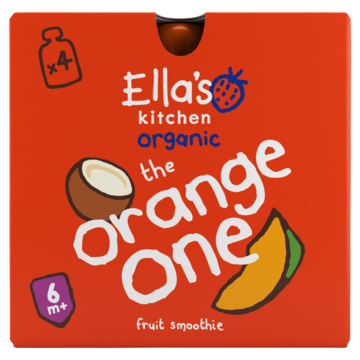 Ella's Kitchen 4x Fruit smoothie the orange one 6+ biologisch 4 x 90g