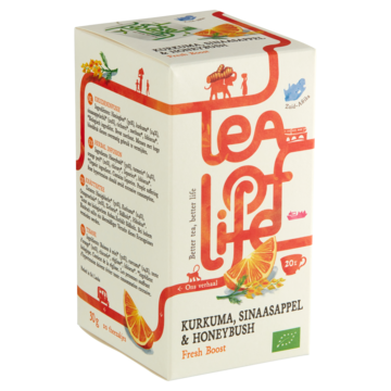 Tea of life Kurkuma, Sinaasappel & Honeybush Fresh Boost 20 Stuks 30g