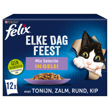 FELIX® Elke Dag Feest Mix Selectie in Gelei Kattenvoer 12 x 85g