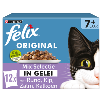 FELIX® Original Senior Mix Selectie in Gelei Kattenvoer 12x85g
