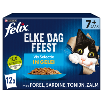 FELIX® Elke Dag Feest Senior Vis Selectie in Gelei Kattenvoer 12x85g
