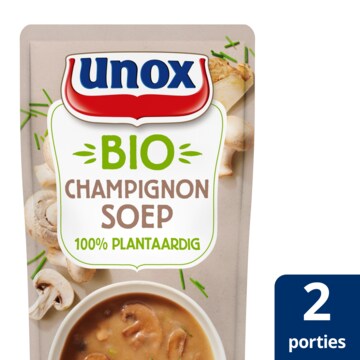 Unox Biologische Soep Biologische Champignon 570ml Aanbieding 2 zakken a 570 ml