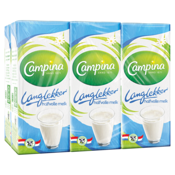 Campina Langlekker Halfvolle Melk Multipack 6 x 200ml
