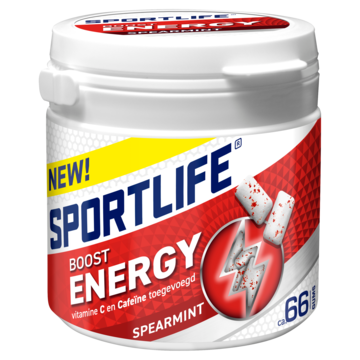 Sportlife Boost Energy Spearmint Pot Suikervrije Kauwgom 99g