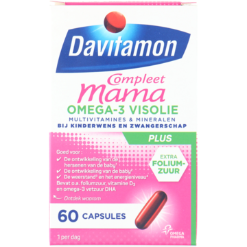 Davitamon - Compleet mama plus omega-3 visolie capsules, 60 stuks