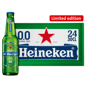 Heineken Premium Pilsener 0.0 Bier Fles 24 x 30 cl Krat bij Jumbo