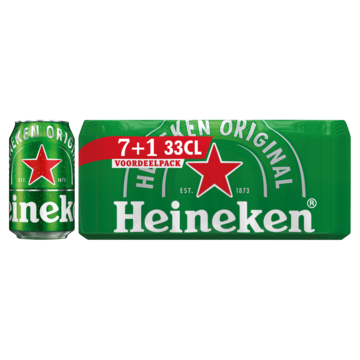 Heineken Premium Pilsener Bier Blik 7+1 x 33cl bij Jumbo