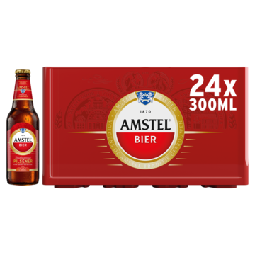 Amstel Pilsener Bier Fles 24 x 300ml Krat bij Jumbo