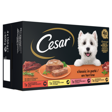 Cesar Classics Maaltijdkuipjes - Vlees & Gevogelte Selectie - Hondenvoer - 4 x 150g