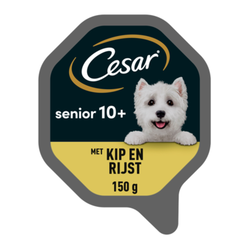 Cesar 10+ Senior Maaltijdkuipje - Kip & Rijst in Gelei - Hondenvoer - 150g