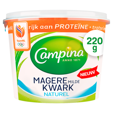 Campina magere kwark naturel 220g