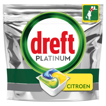 Dreft Platinum All In One Vaatwascapsules Lemon, 34 Capsules