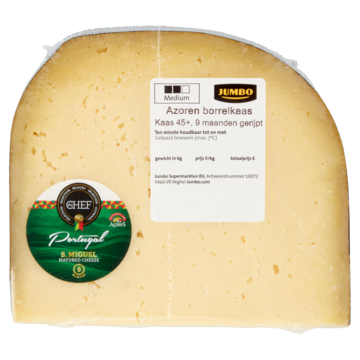 Jumbo Azoren Borrelkaas Kaas 45+ Ca. 180g