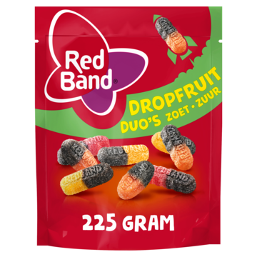 Red Band Magic Dropfruit Duo's Zoet Zuur Snoep 225g