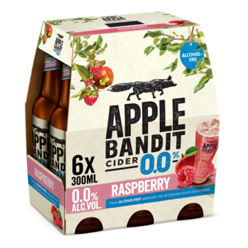 Apple Bandit Raspberry Apple Bandit Raspberry 0.0 Cider Fles 6 x 300ml bestellen? - Bier en ...