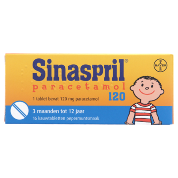 Sinaspril Paracetamol kauwtabletten 120 mg, 16 stuks