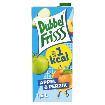 DubbelFrisss 1kcal Appel-Perzik 1, 5L