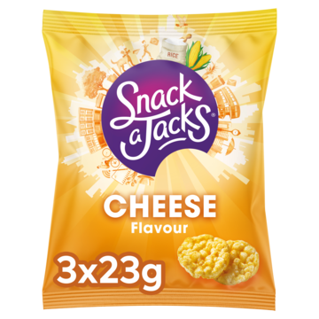 Snack A Jacks Crispy Rijstwafels Cheese 3x23g