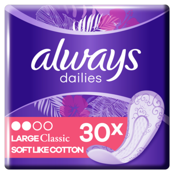 Always Dailies Large Classic Soft Like Cotton Inlegkruisjes  x30
