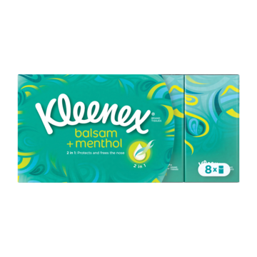 Kleenex® Balsam + Menthol Zakdoekjes 8 Stuks