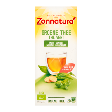 Zonnatura Bio Groene Thee Munt Gember 20 Zakjes 40g