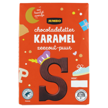 Jumbo Chocoladeletter Karamel Zeezout-Puur S 65g