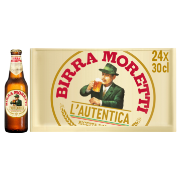 Jumbo Birra Moretti L'Autentica Bier Fles 24 x 30cl Krat aanbieding