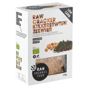 Raw Organic Food Raw Cracker Kikkererwten Zeewier 125g