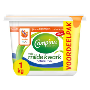 Campina Volle Milde Kwark Naturel Voordeelpak 1kg