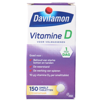 Davitamon - Vitamine D smelttabletten voor volwassenen, 150 stuks