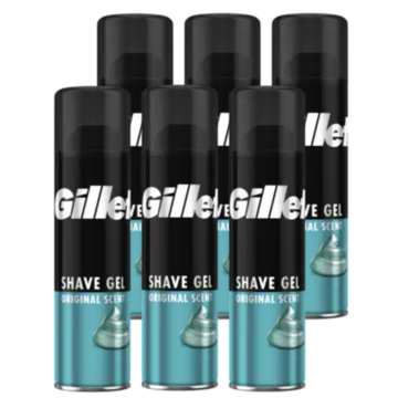 Gillette Gevoelige Huid Scheergel Voor Mannen 6 x 200 ml