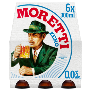 Birra Moretti Zero 0.0 Bier Fles 6x300ml