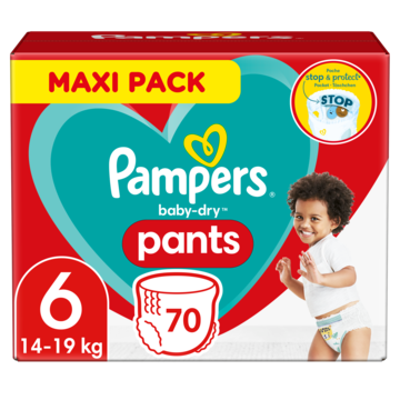 Pampers Baby-Dry Luierbroekjes Maat 6, 70 Luiers, 14kg-19kg