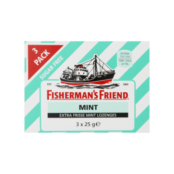Fishermanapos s Friend Mint Suikervrij 3 Pack 3 x 25g