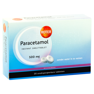 Paracetamol 500 mg Instant smelttablet bessensmaak, 20 stuks