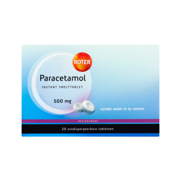 Roter Paracetamol 500 mg Instant Smelttablet 20 Stuks