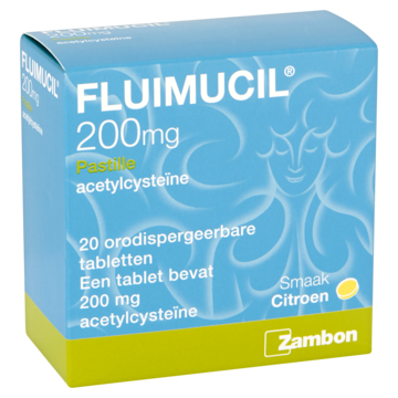 Fluimucil Pastille bij hoesten 200 mg, 20 stuks