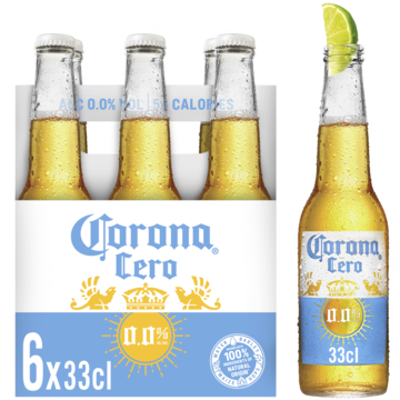 1+1 gratis | Corona Cero Alcoholvrij Bier Fles 6 x 33cl Aanbieding bij Jumbo