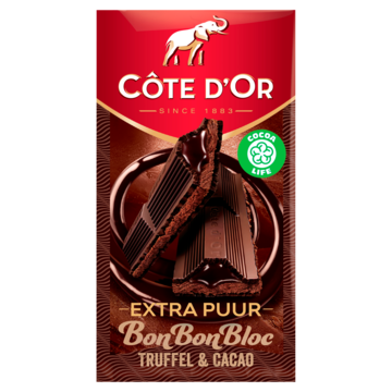 Côte d'Or Extra Puur BonBonBloc chocolade reep Truffel & Cacao 190g