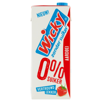 Wicky 0% Suiker Aardbei 1, 5L