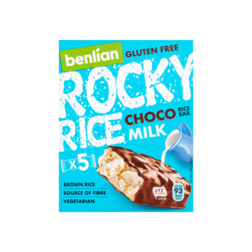 Benlian Food Rocky Rice Choco Milk Bar Glutenvrij 5 x 18g