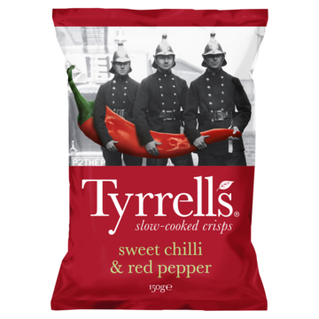 Tyrrells paprika chips Sweet chili & red pepper 8 x 150g