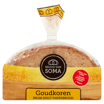Brood van Soma Goudkoren bruin spelt-tarwebrood 300g