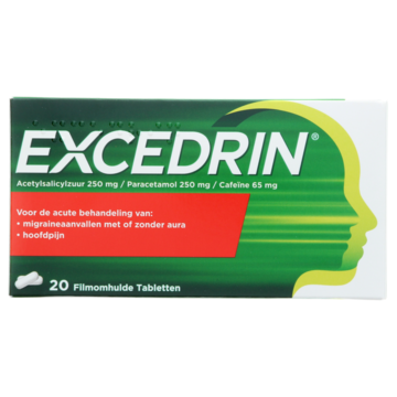Excedrin Tabletten voor pijnstilling bij migraine, 20 stuks