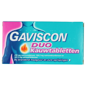 Gaviscon Duo Kauwtabletten bij brandend maagzuur, 24 stuks