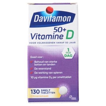 Davitamon Vitamine D smelttabletten 50+, 130 stuks