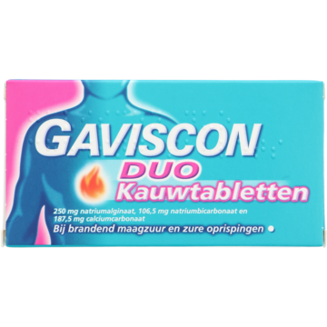 Gaviscon Duo kauwtabletten bij brandend maagzuur, 48 stuks
